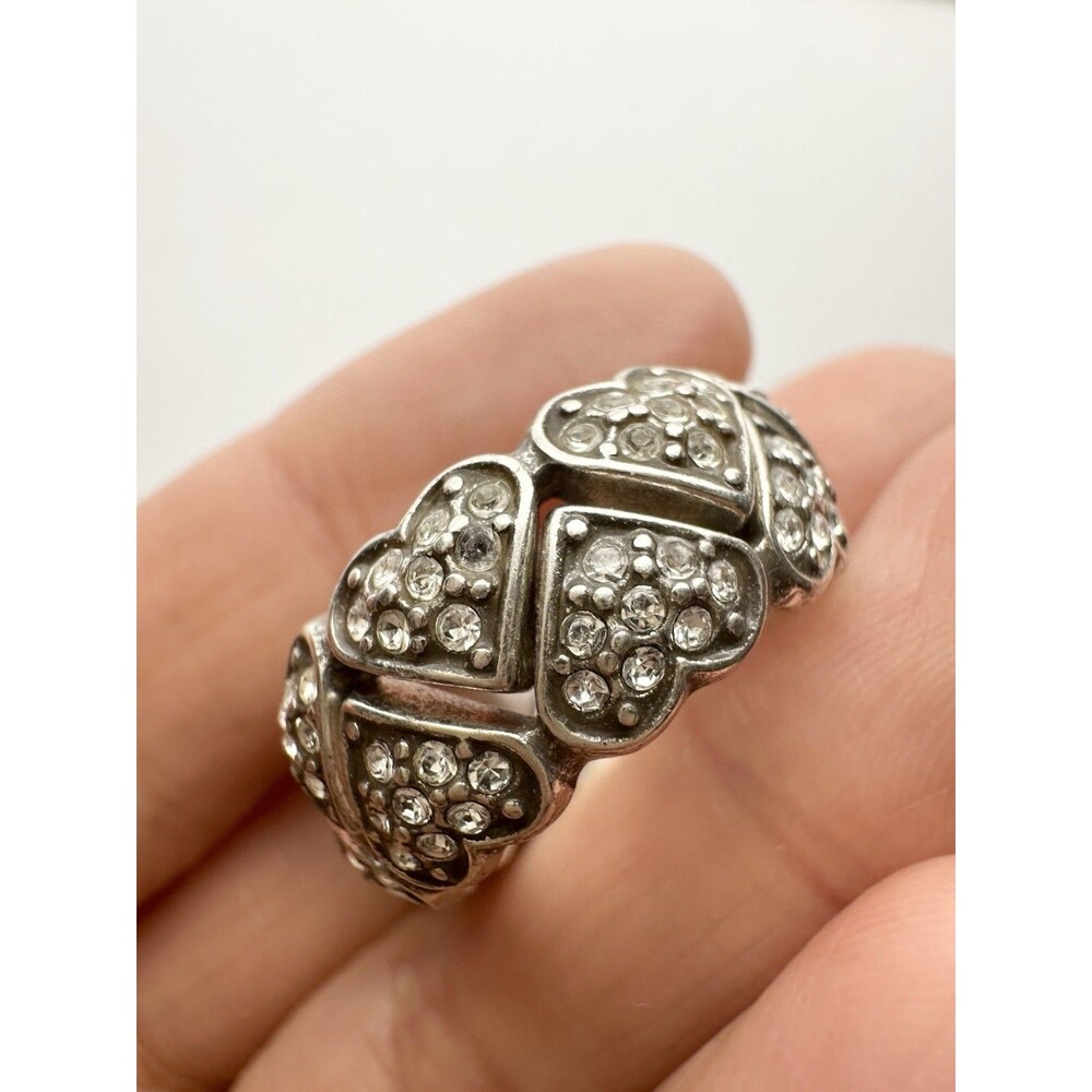 Brighton Crystal Heart Puzzle Ring Set Size 7.75
